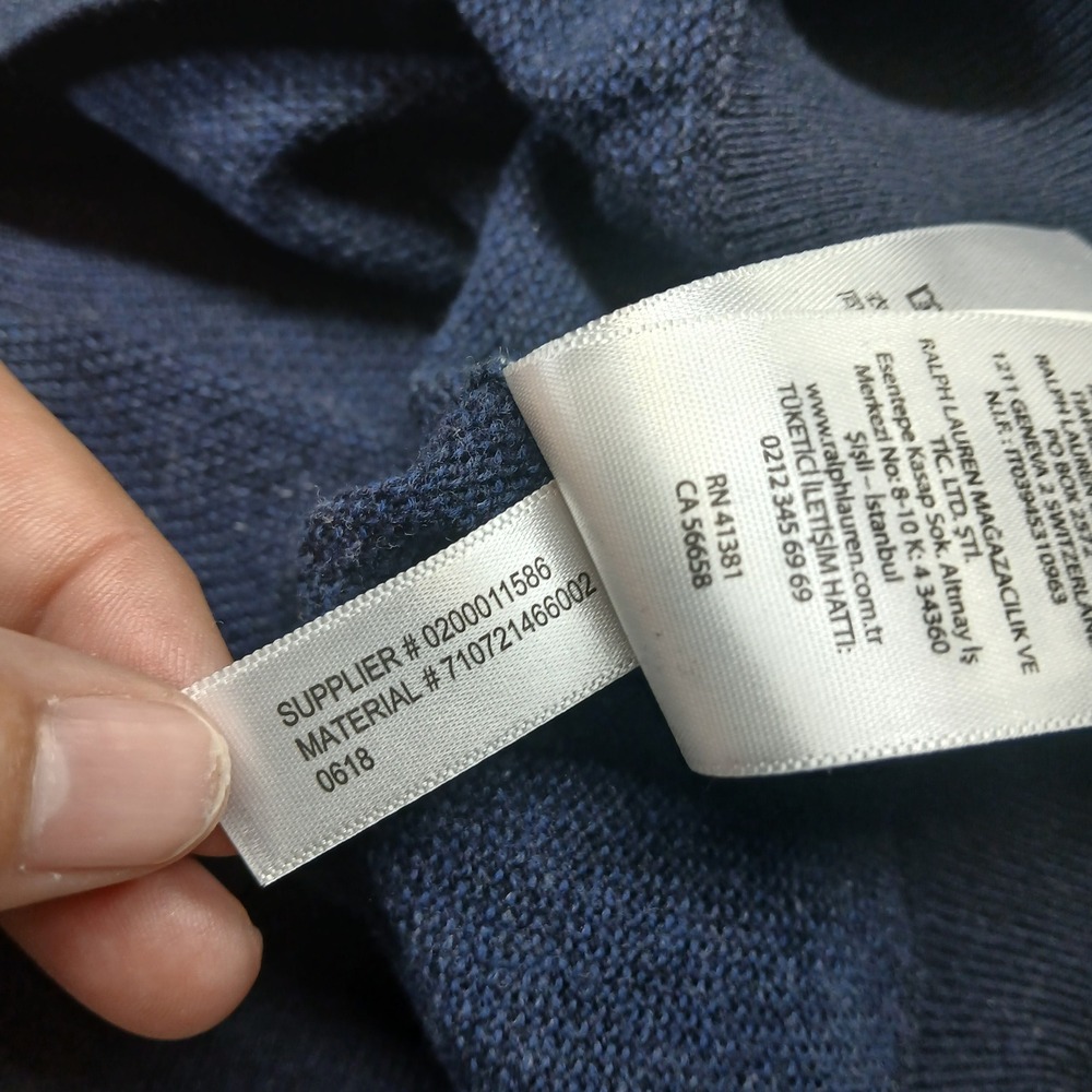 Polo‎ Ralph Lauren Mens Pima Cotton Crewneck Sweater Navy Blue XL - Picture 5 of 9